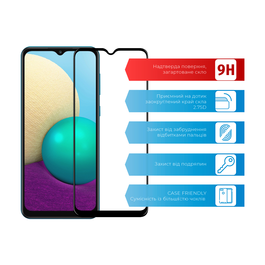 Скло захисне ACCLAB Full Glue Samsung A02 (1283126509605) - зображення 2