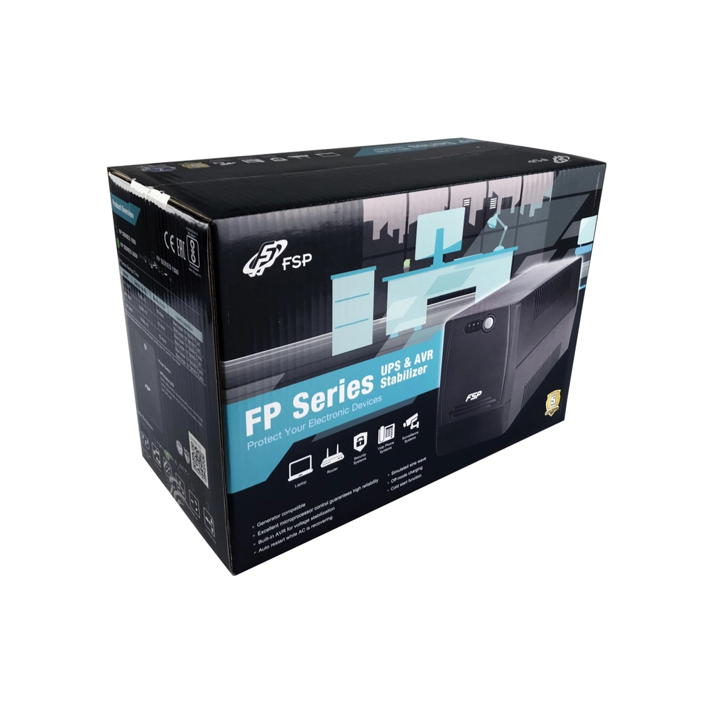 Пристрій безперебійного живлення FSP FP1000, 1000VA Schuko (PPF6000601) - зображення 4