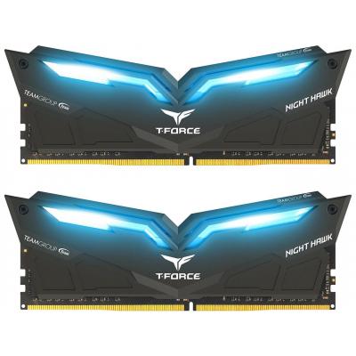 Модуль пам'яті для комп'ютера DDR4 16GB (2x8GB) 3200 MHz T-Force Night Hawk Blue LED Team (THBD416G3200HC16CDC01) - зображення 1