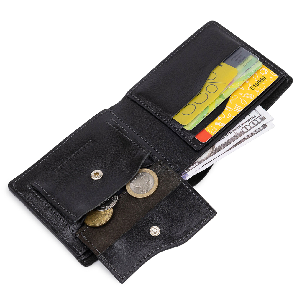 Портмоне Grande Pelle Шкіряне Чорне (11554) - зображення 6