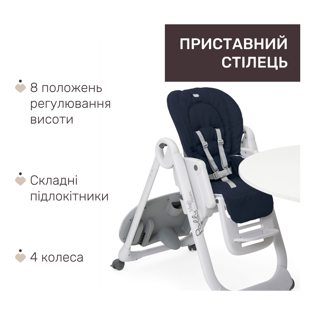 Стілець для годування Chicco Polly Magic Relax синій (79502.64.00) - зображення 4