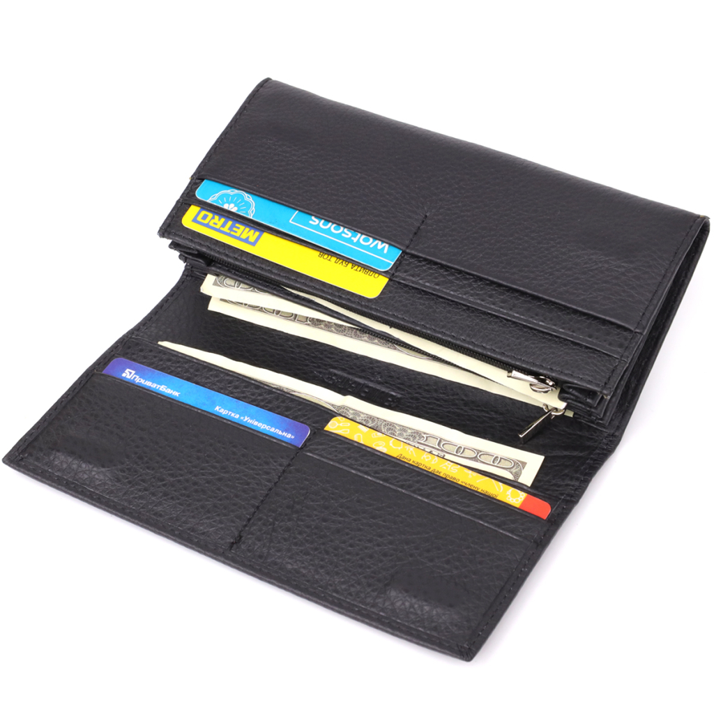 Гаманець ST Leather З натуральної шкіри Чорний (23097) - зображення 6