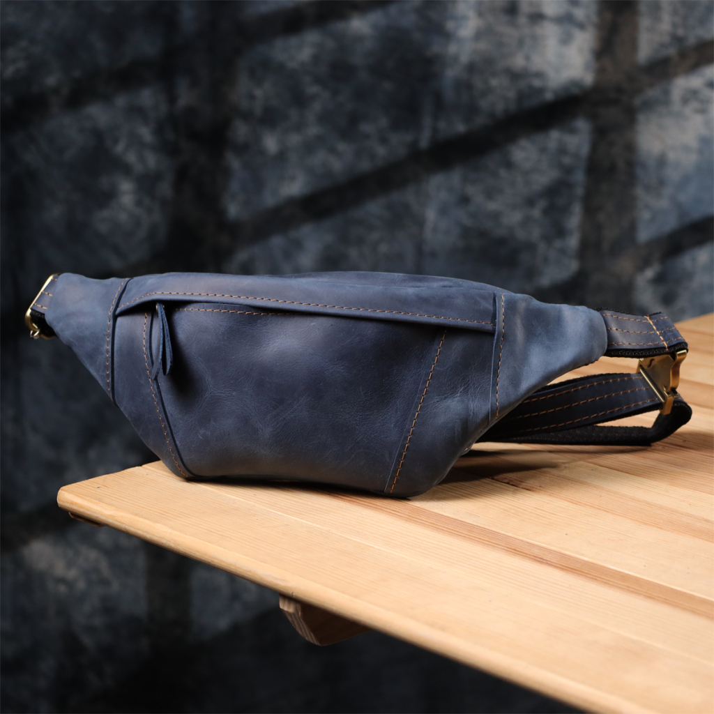 Сумка Shvigel З натуральної шкіри Синя (23123) - зображення 8