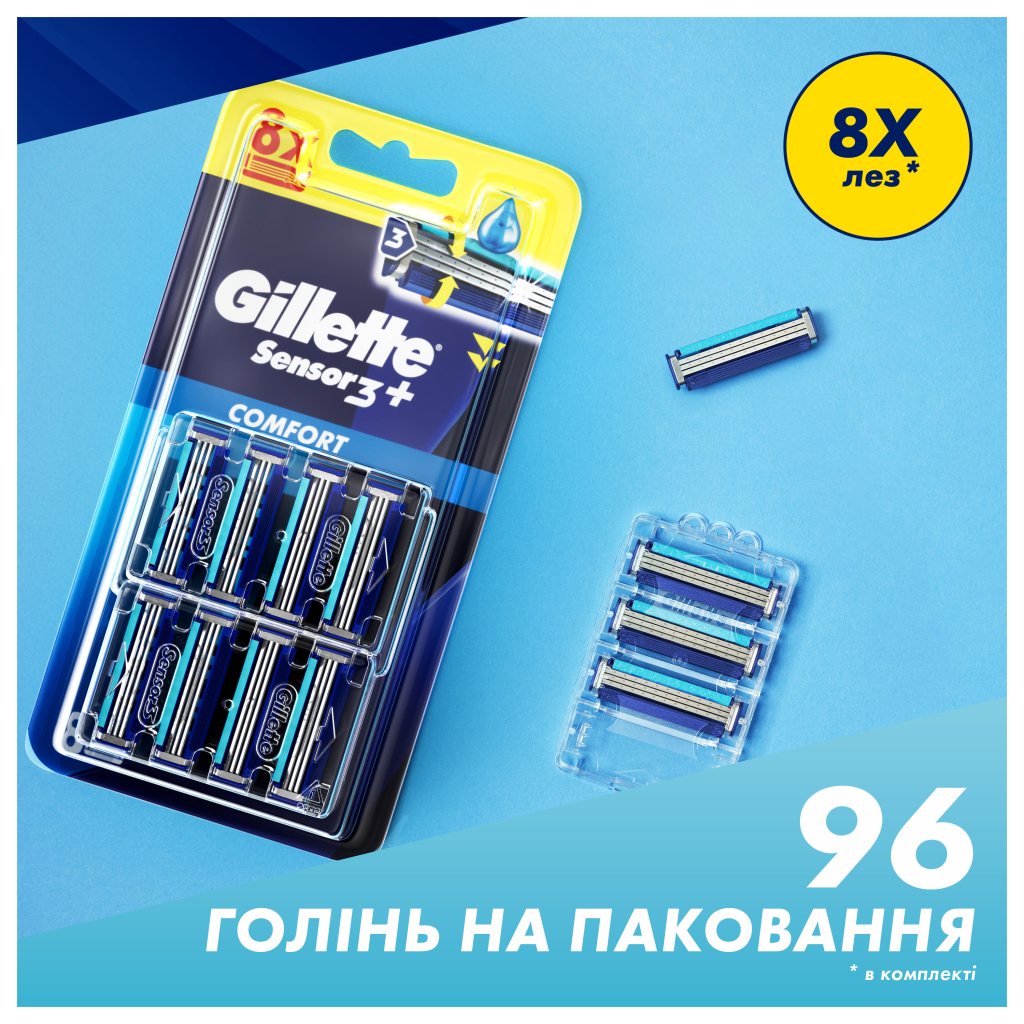 Змінні касети Gillette Sensor 3+ 8 шт. (8700216873727) - изображение 7