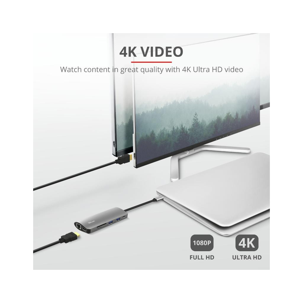 Концентратор Trust DALYX 7-IN-1 USB-C ALUMINIUM (23775_TRUST) - изображение 7