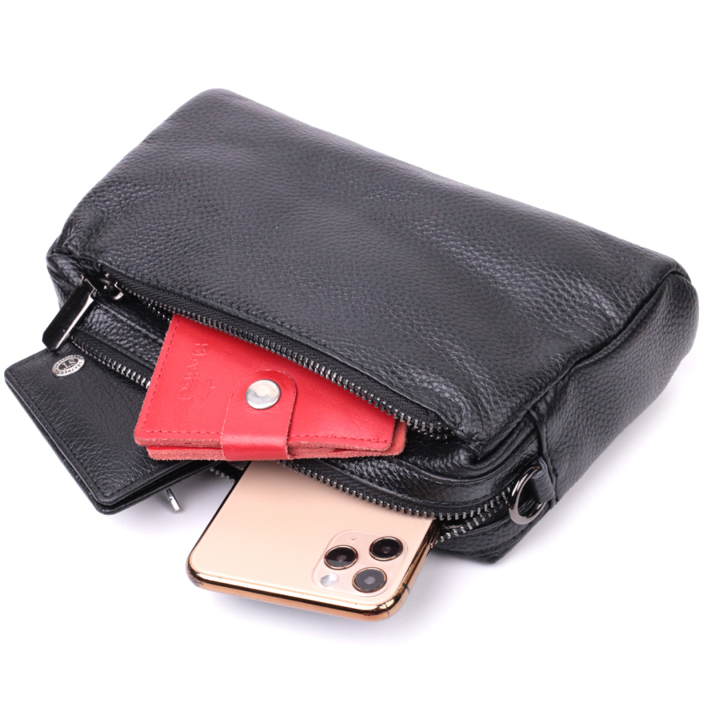 Сумка Vintage Жіноча з м'якої натуральної шкіри Чорна (22375) - зображення 6