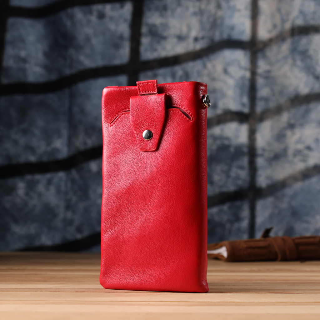 Гаманець ST Leather З відділенням під телефон з натуральної шкіри Червоний (23100) - зображення 9