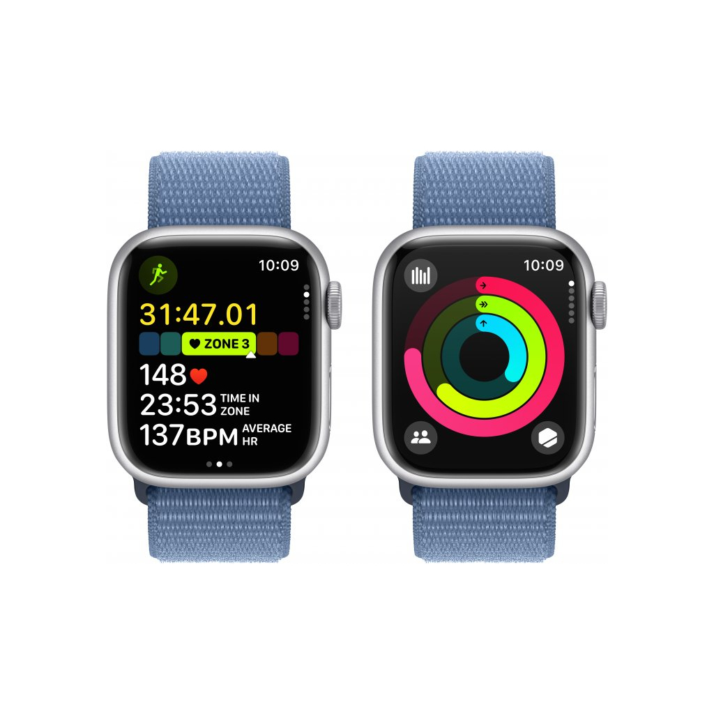 Смарт-годинник Apple Watch Series 9 GPS 41mm Silver Aluminium Case with Winter Blue Sport Loop (MR923QP/A) - зображення 8