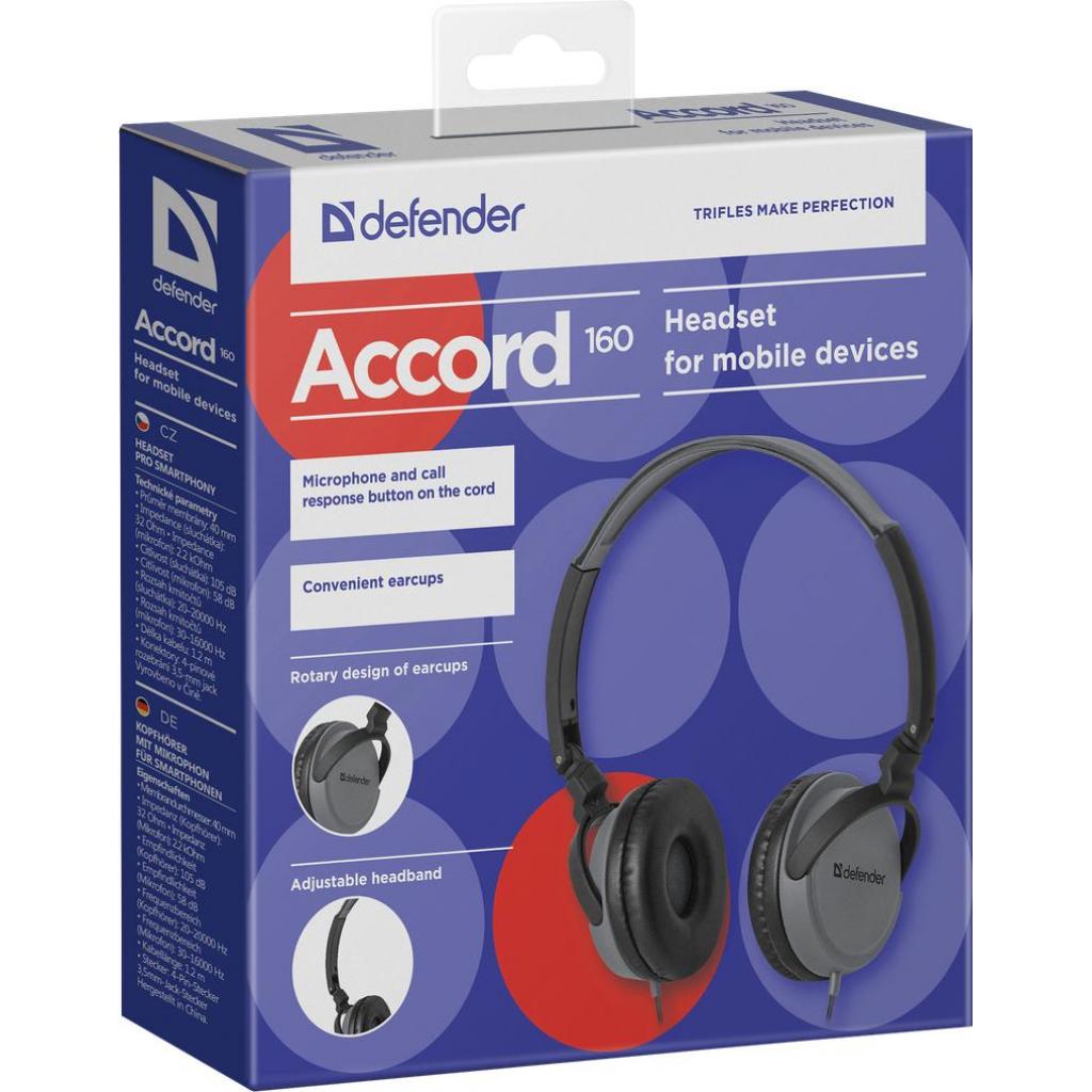 Навушники Defender Accord 160 Black-Grey (63160) - зображення 2