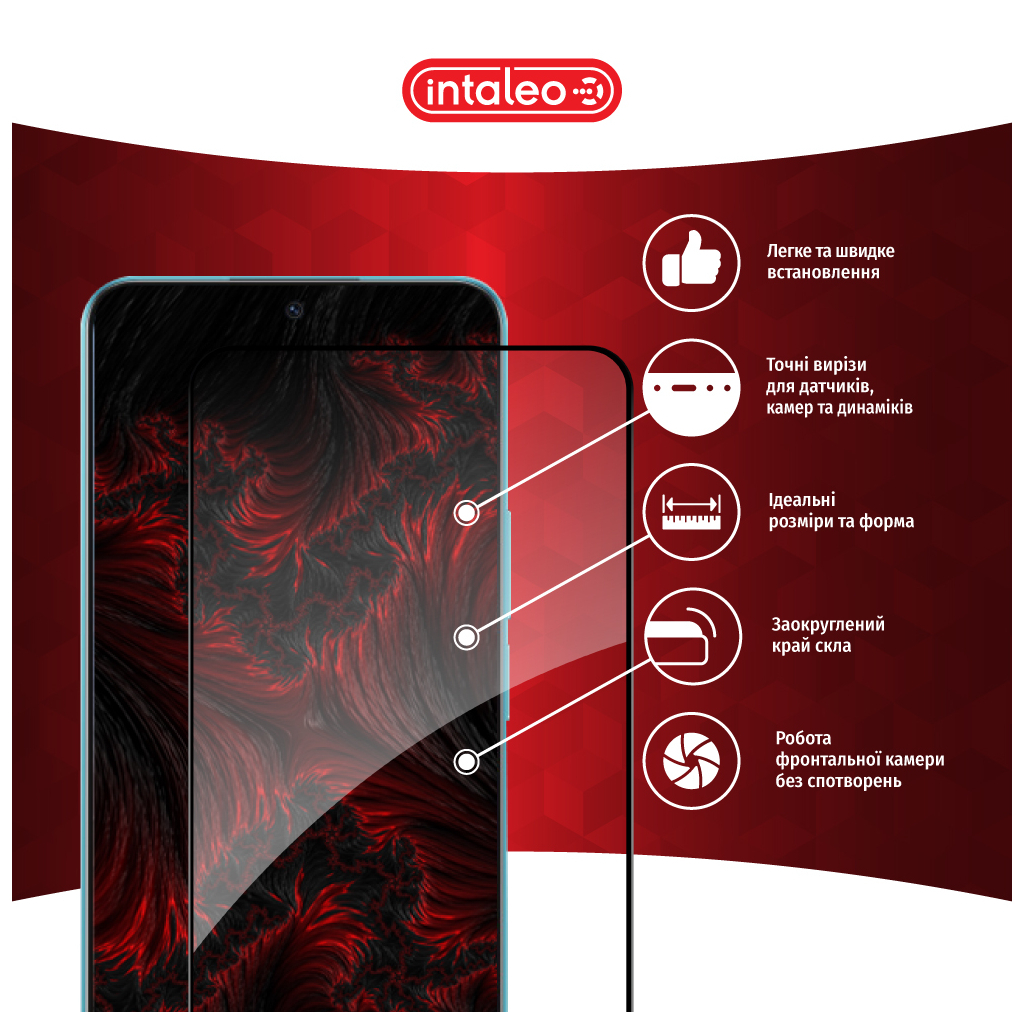 Скло захисне Intaleo Full Glue Honor X8A Black (1283126591174) - зображення 3