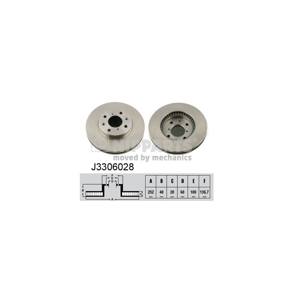 Гальмівний диск Nipparts J3306028 - зображення 1