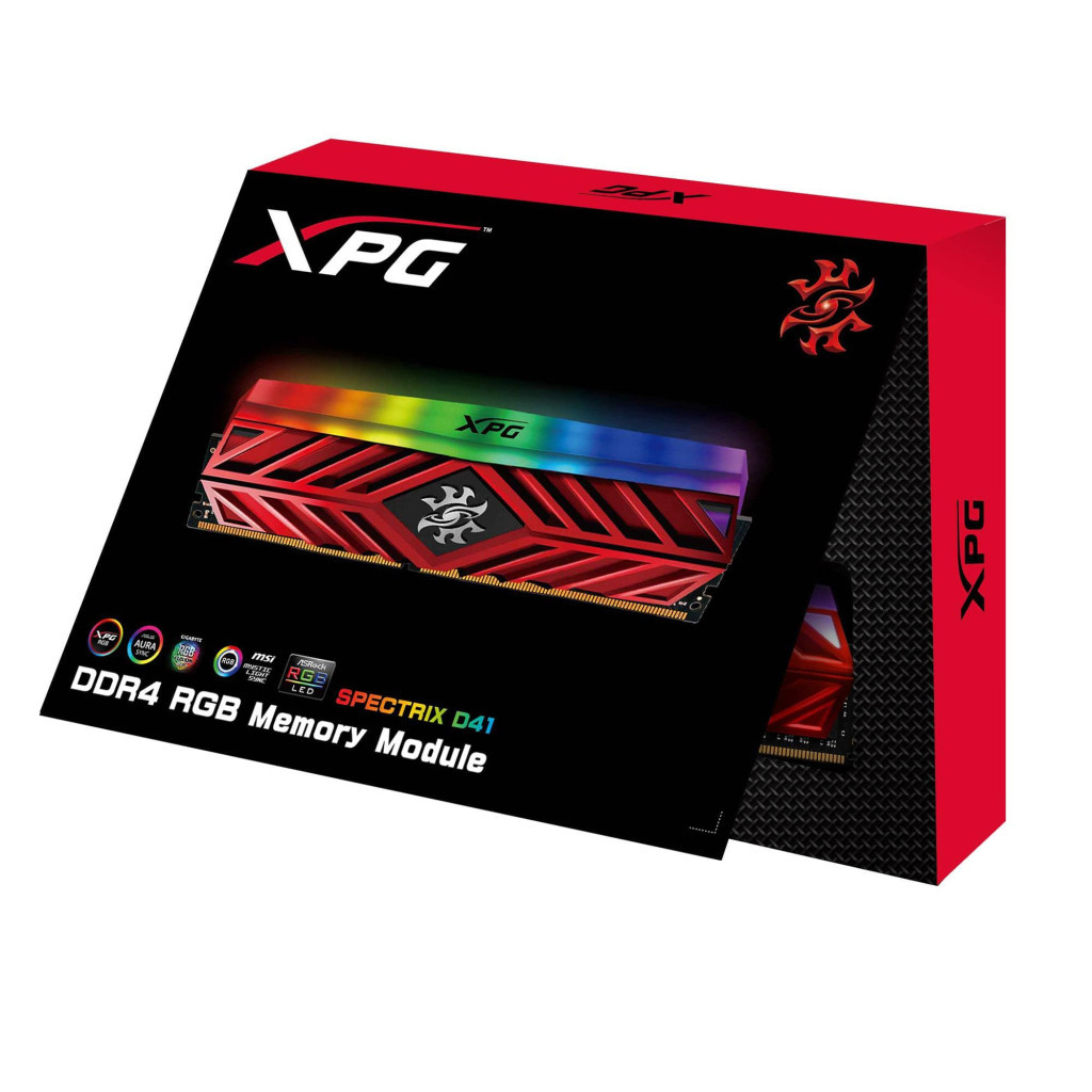 Модуль пам'яті для комп'ютера DDR4 8GB 4133 MHz XPG Spectrix D41 Red ADATA (AX4U413338G19-SR41) - зображення 4