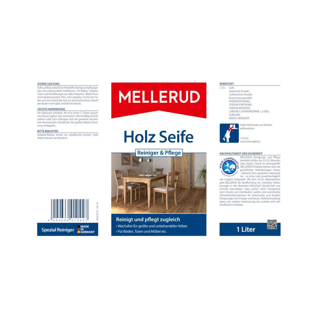 Засіб для миття підлоги Mellerud Для очищення та догляду за підлогою з масляною пропиткою 1 л (4004666010447) - зображення 3