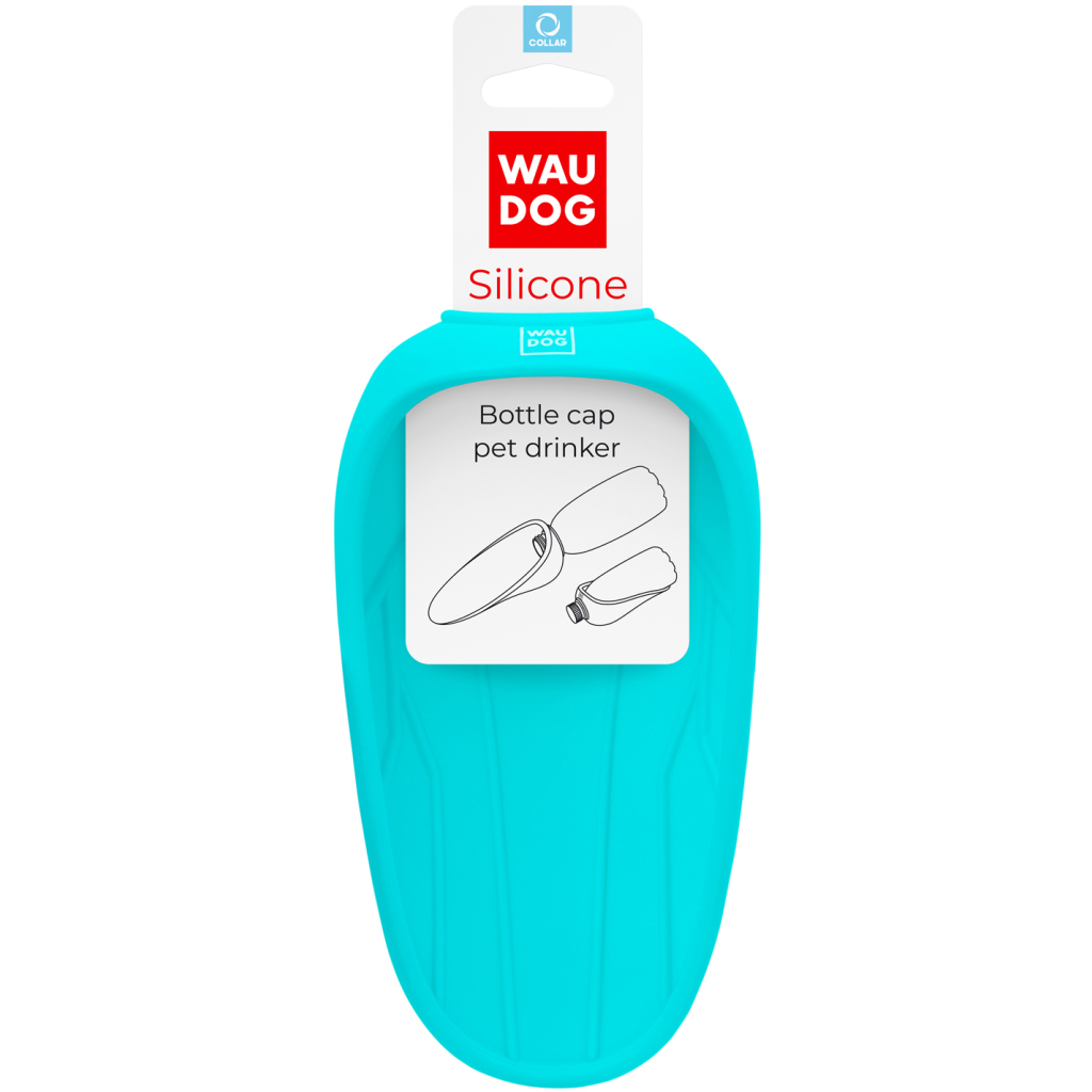 Універсальний посуд для тварин WAUDOG Silicone Поїлка-насадка на пляшку 165х90 мм блакитна (50772) - зображення 3