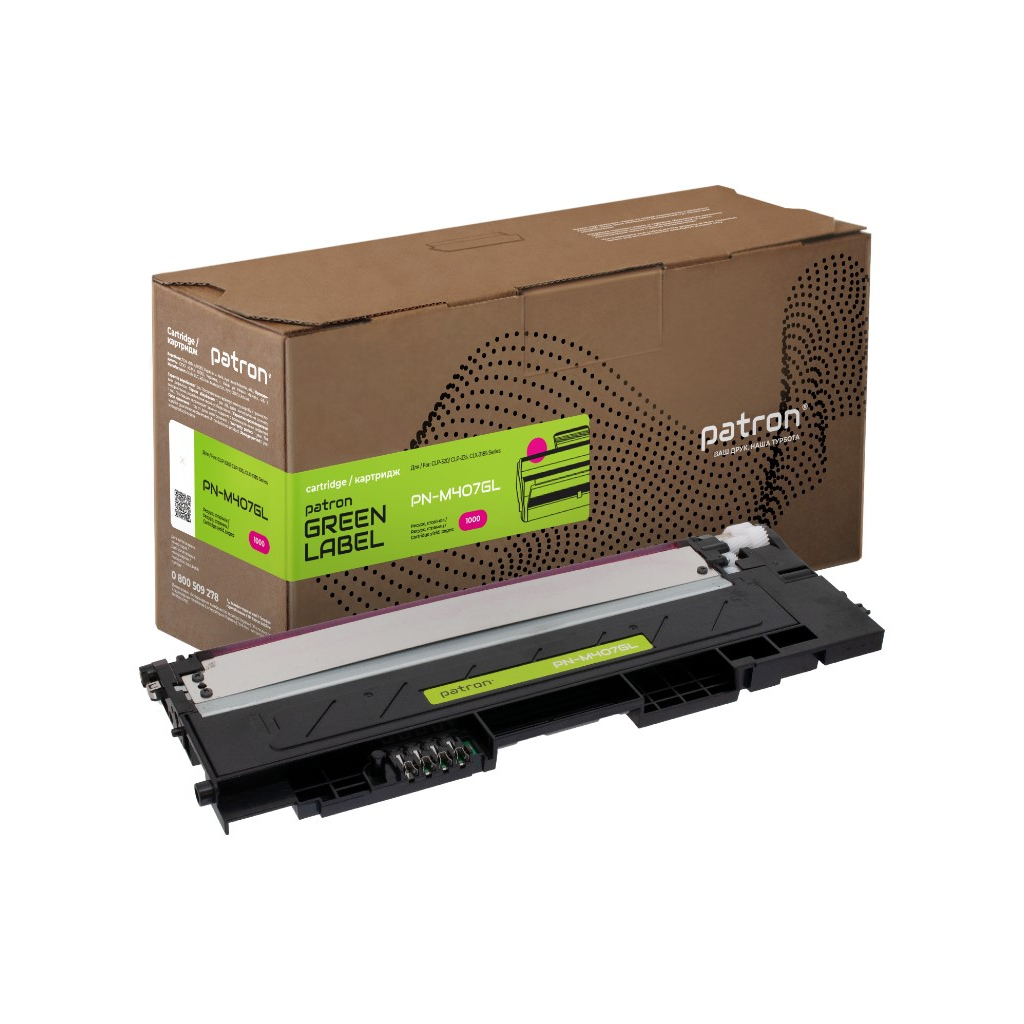 Тонер-картридж Patron Samsung CLT-407S magenta Green Label (PN-M407GL) - зображення 1