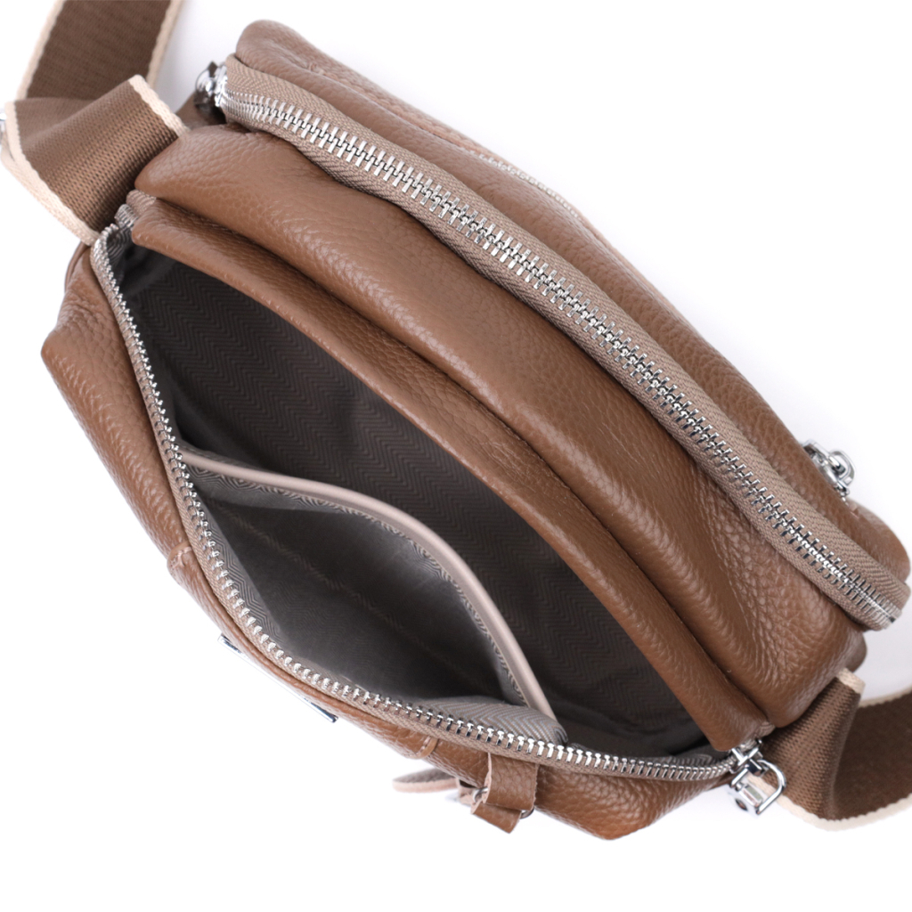 Сумка Vintage З двома відділеннями з натуральної шкіри Коричнева (22596) - зображення 9