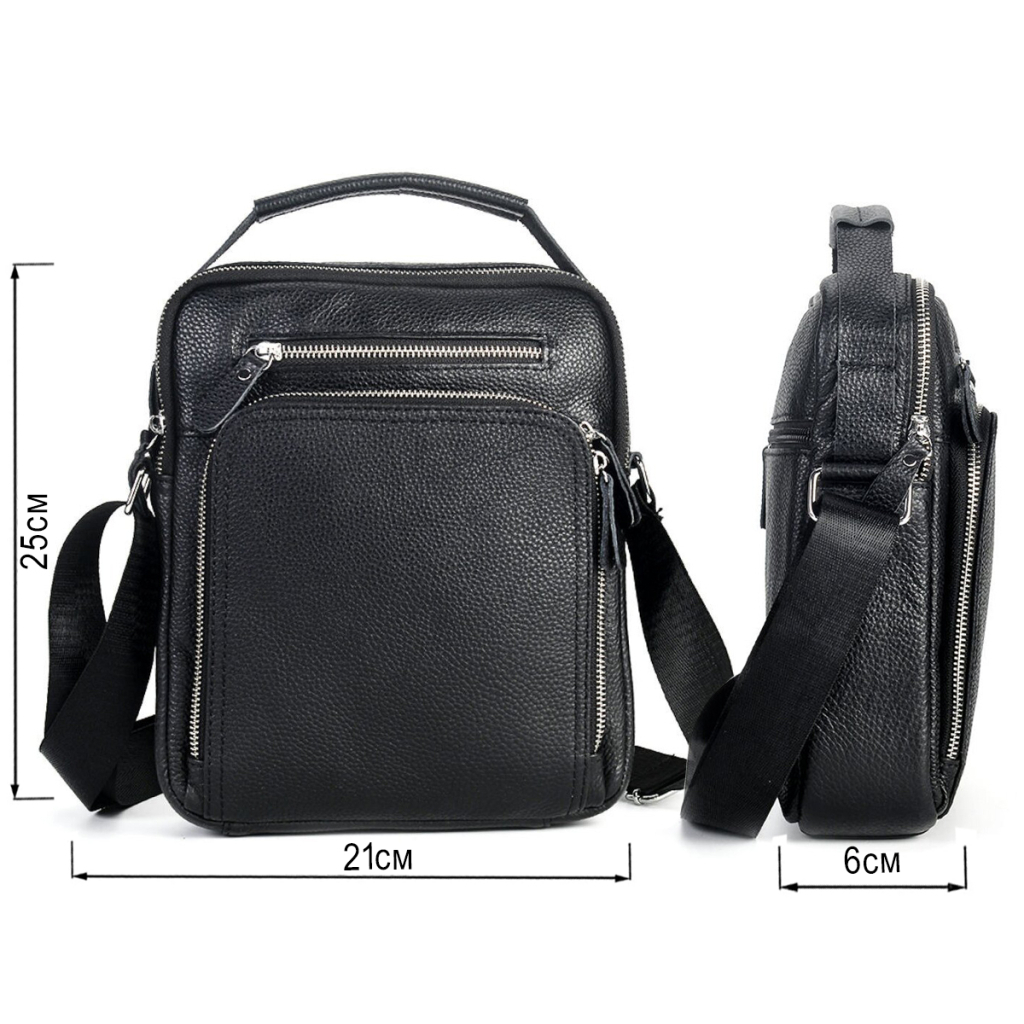 Сумка Vintage Месенджер шкіряна Чорна (20247) - зображення 3