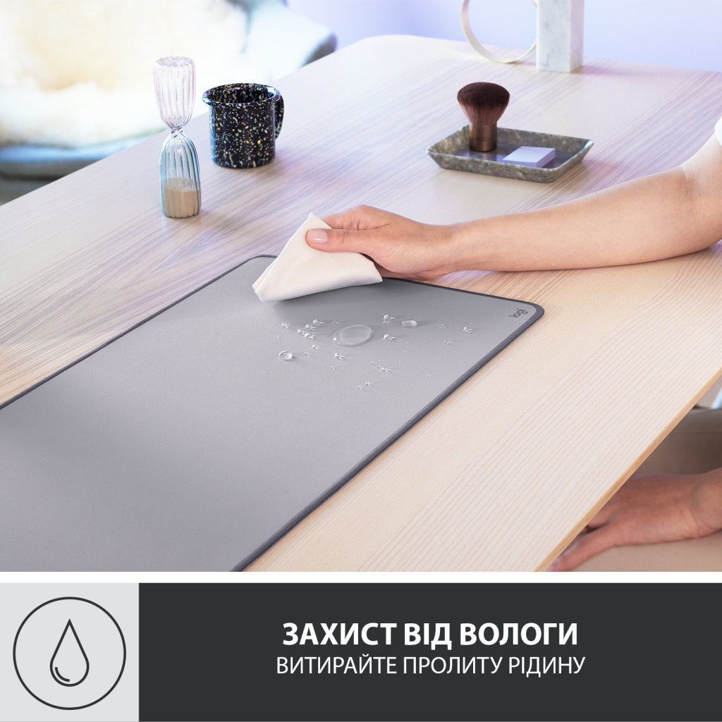 Килимок для мишки Logitech Desk Mat Studio Series Mid Grey (956-000052) - picture 3