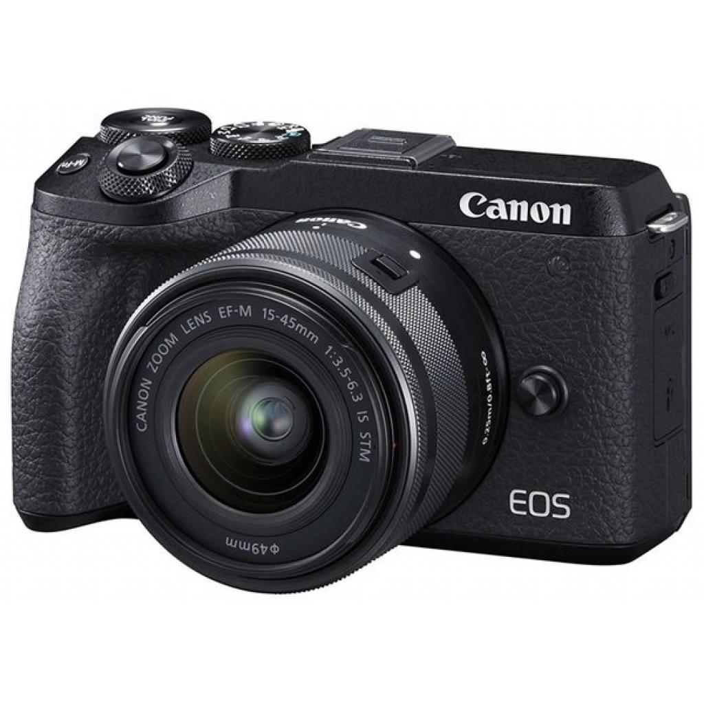Цифровий фотоапарат Canon EOS M6 Mark II + 15-45 IS STM + EVF Kit Black (3611C053) - зображення 1