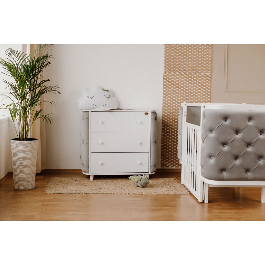 Комод-пеленатор Angelo Luna сірий (велюр) 90х51х90 (30006) - зображення 3