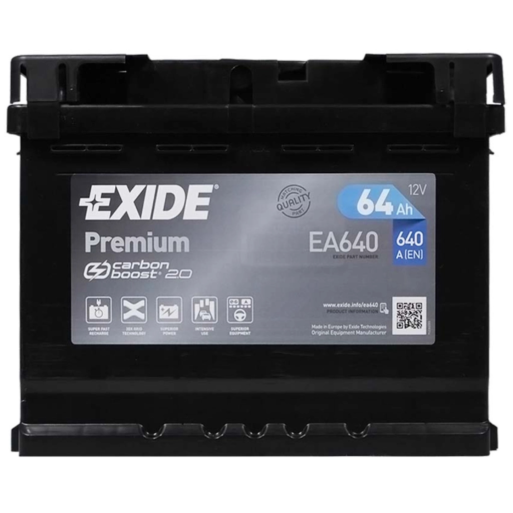 Акумулятор автомобільний EXIDE PREMIUM 64Ah (EA640) - зображення 1