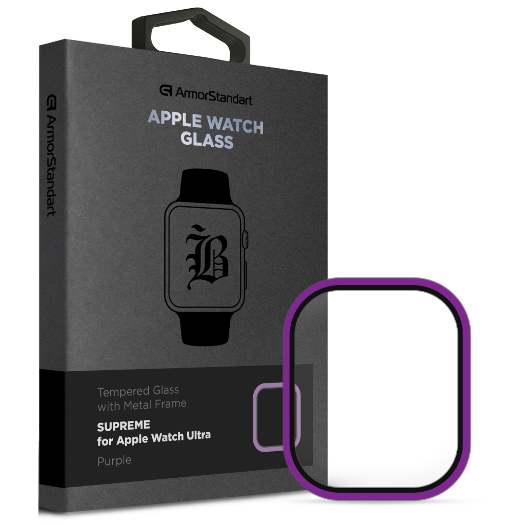 Скло захисне Armorstandart Supreme BI Metal Frame Apple Watch Ultra 49 mm Purple (ARM78301) - зображення 1