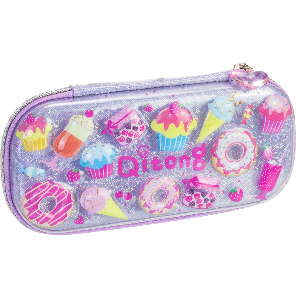 Пенал Cool For School блискучий 1 відділення з органайзером фіолетовий (QT-5780-Purple) - зображення 1