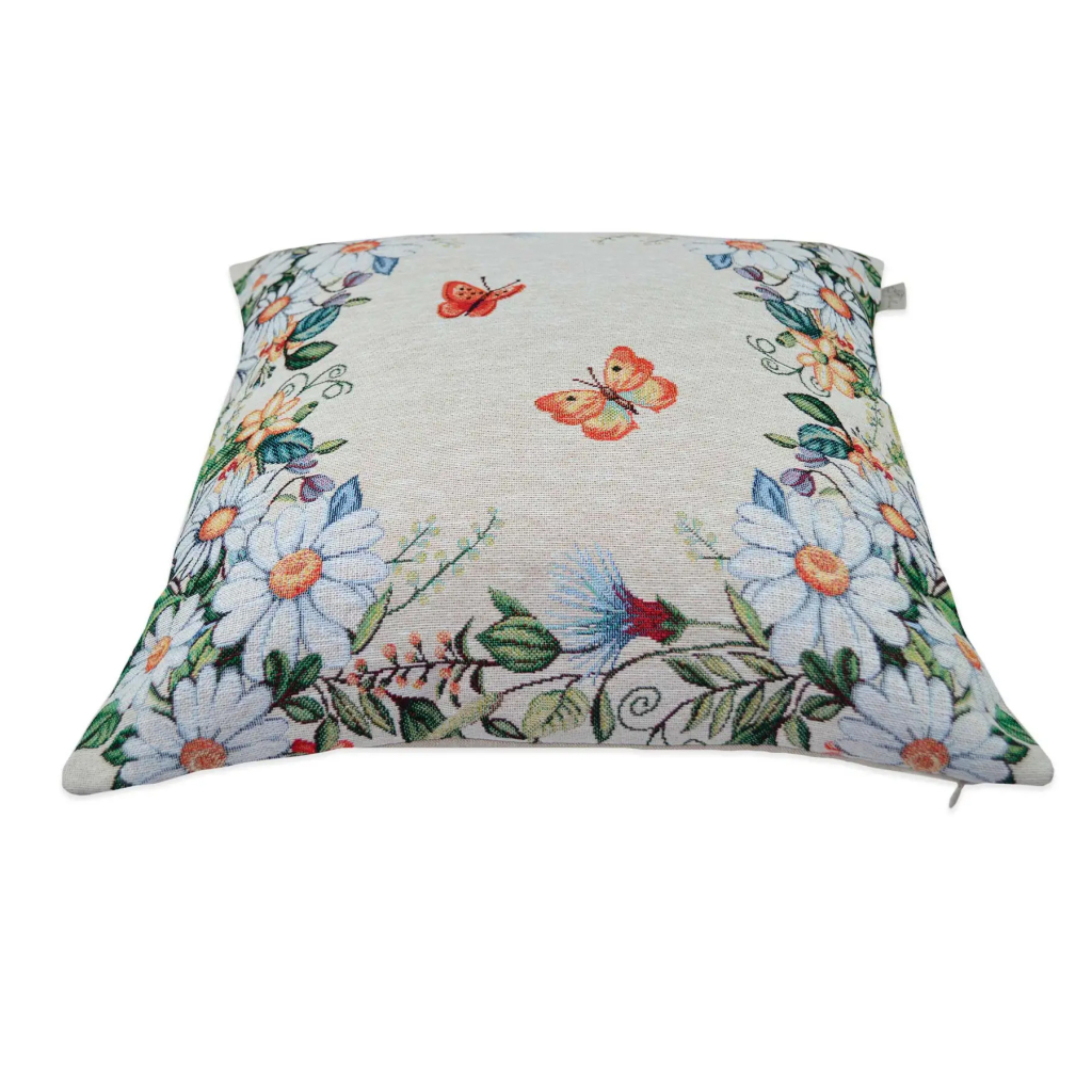 Подушка Прованс гобеленова декоративна Alicia метелики та квіти 45х45 см (021823) - зображення 2
