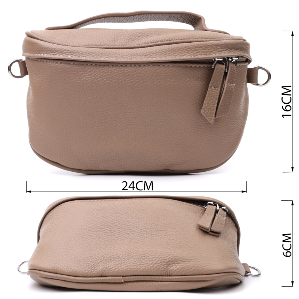 Сумка Vintage Через плече з натуральної шкіри Бежева (22657) - зображення 3