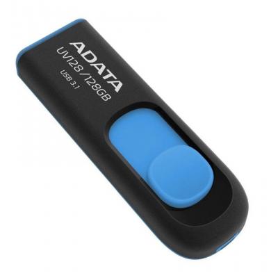 USB флеш накопичувач ADATA 128GB UV128 Black/Blue USB 3.1 (AUV128-128G-RBE) - зображення 3