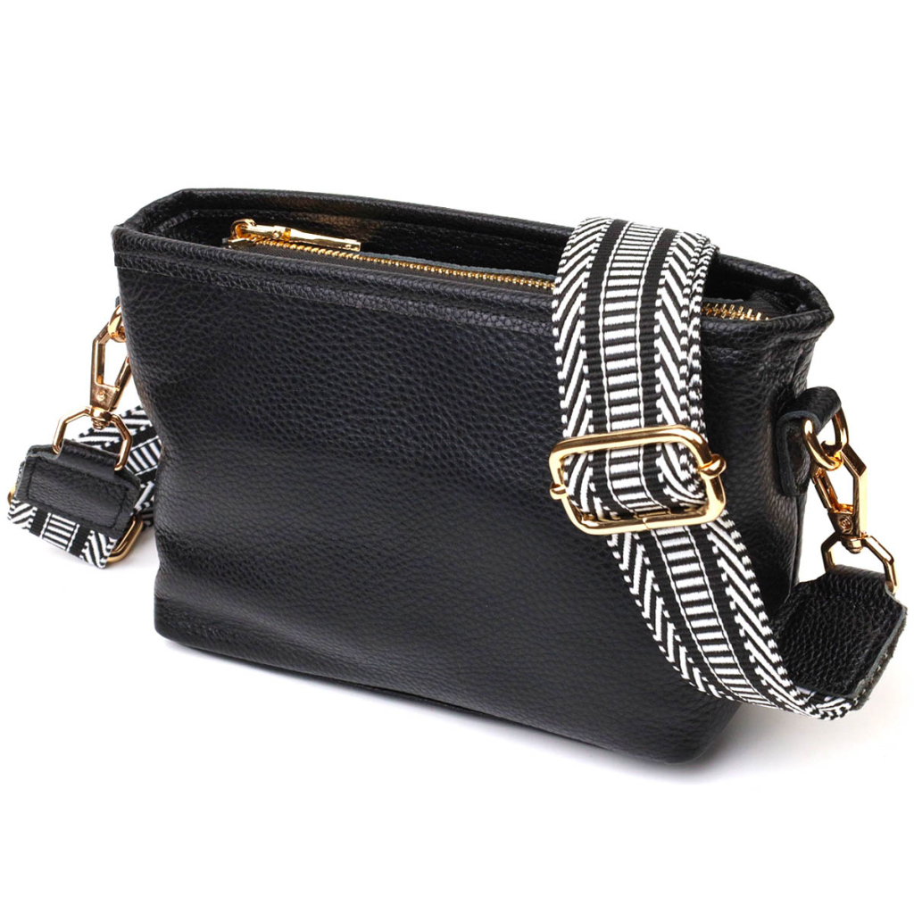 Сумка Vintage На плече з натуральної шкіри Чорна (22080) - зображення 1