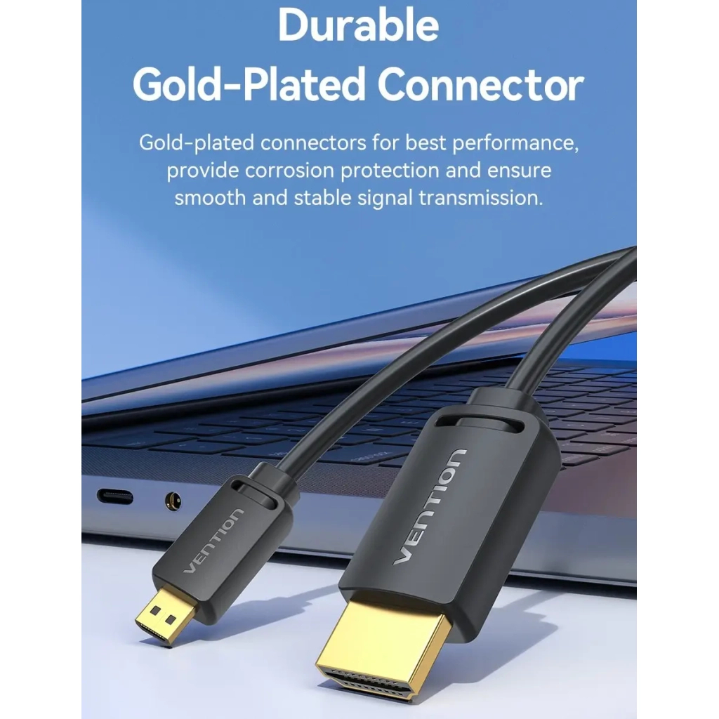 Кабель мультимедійний HDMI M to HDMI micro M 3.0m V2.0 4K60Hz Vention (AGHBI) - зображення 7