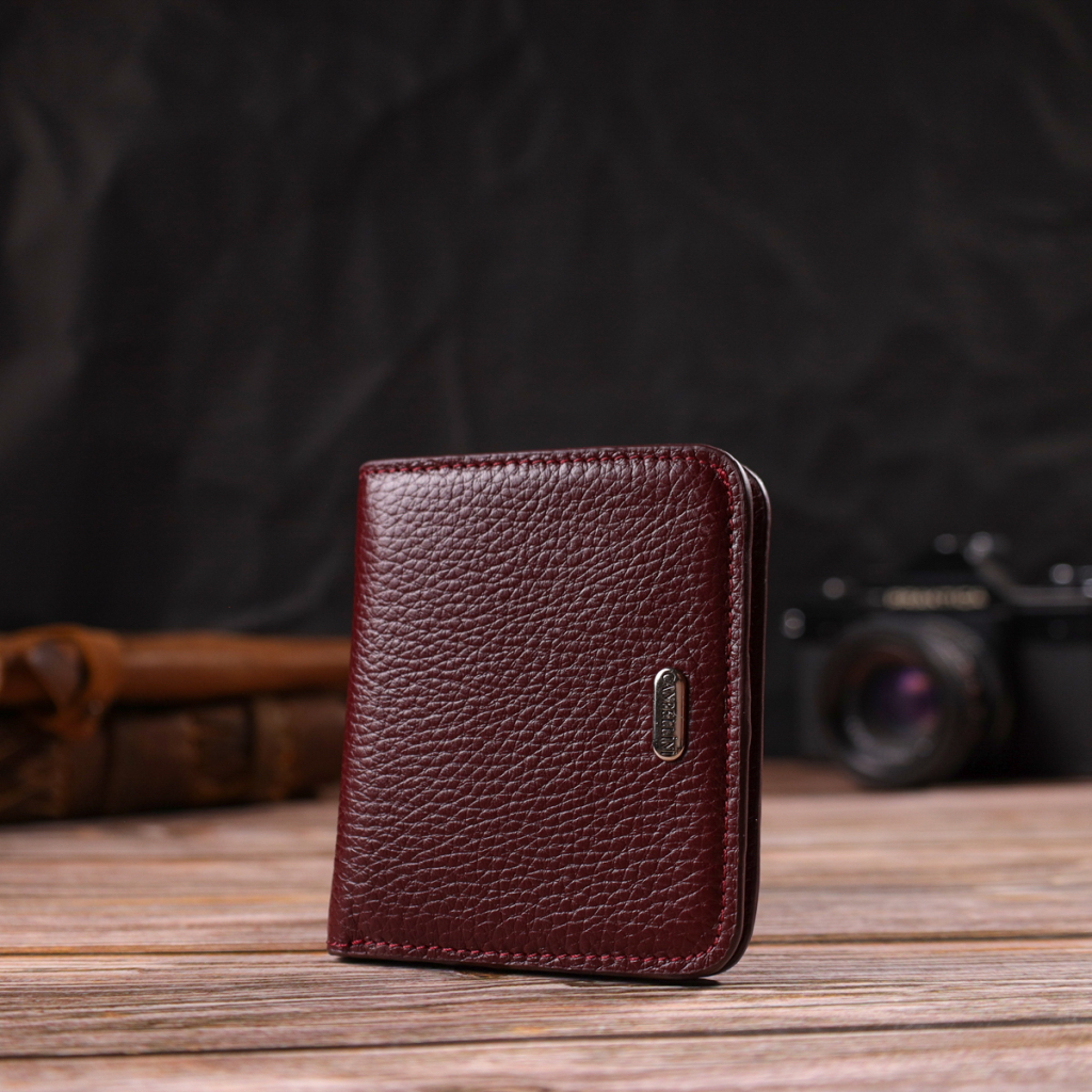 Гаманець Canpellini З натуральної шкіри флотар Бордовий (21802) - зображення 8