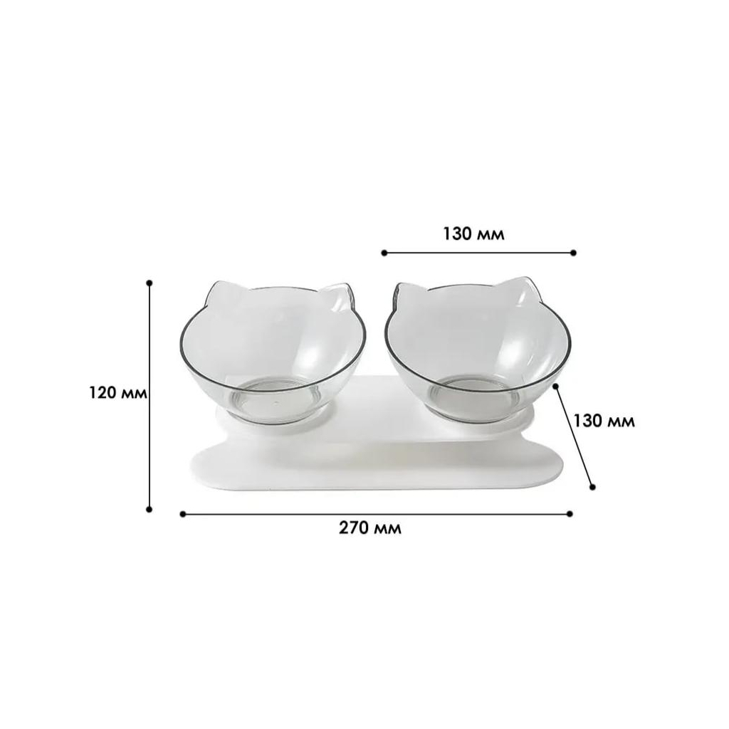 Посуд для котів Lapka Подвійна миска (WF060) - зображення 3