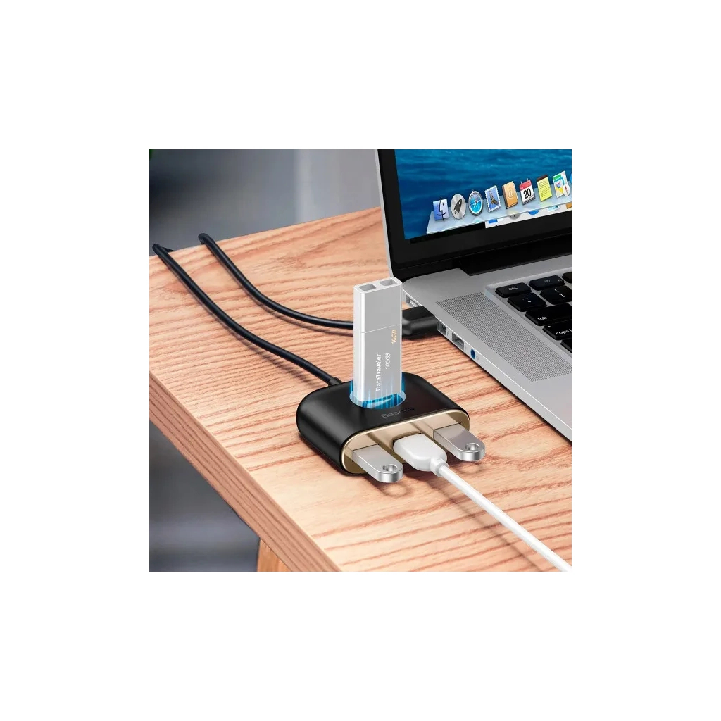 Концентратор Baseus USB 3.0 to 1xUSB 3.0 + 3xUSB 2.0 1.0m (CAHUB-AY01) - зображення 5