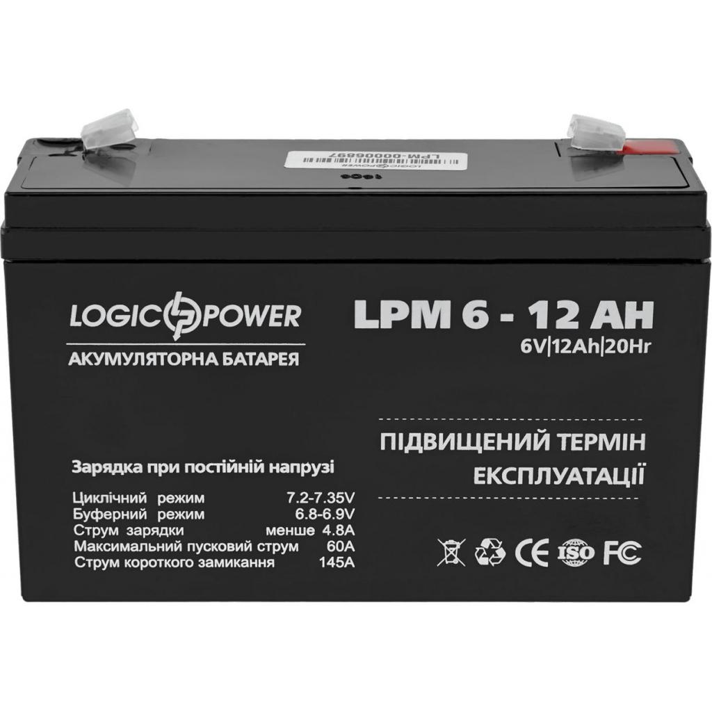 Батарея до ДБЖ LogicPower LPM 6В 12 Ah (4159) - изображение 2