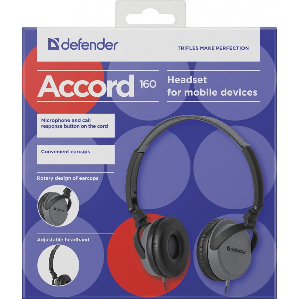 Навушники Defender Accord 160 Black-Grey (63160) - зображення 3