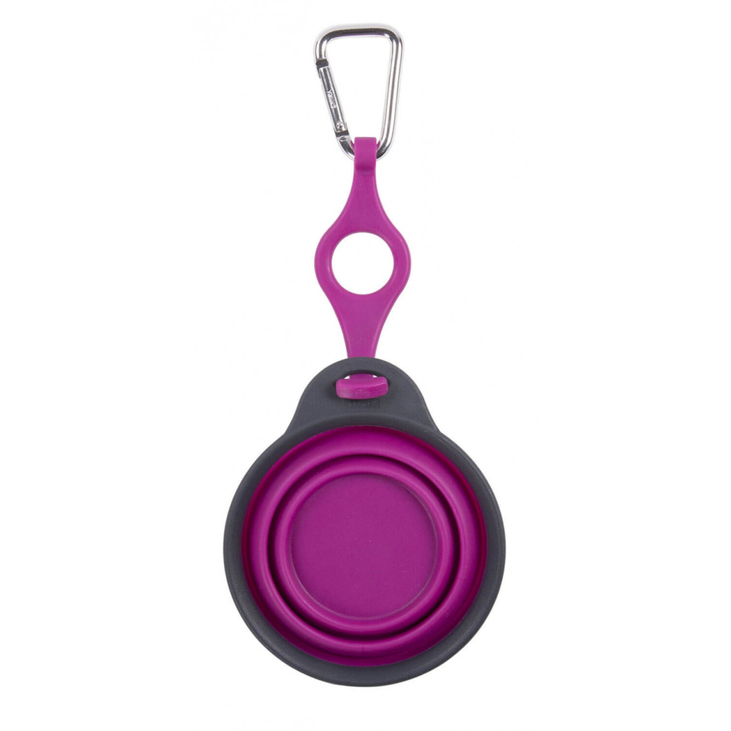 Посуд для собак Dexas Дорожня складна миска Тревел Кап з кріпленням на пляшку 240 мл (пурпурна) (0084297308957) - picture 3