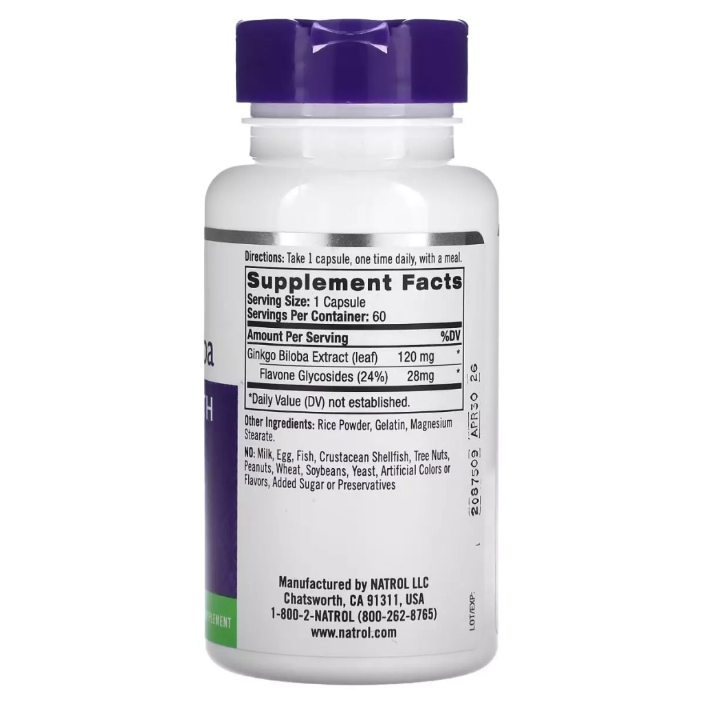 Вітамінно-мінеральний комплекс Natrol Вітамін E, 268 мг, Super Vitamin E, 90 гелевих капсул¶Гінкго Білоба, 120 мг, Ginkgo Biloba, 60 к (NTL-00768) - изображение 2