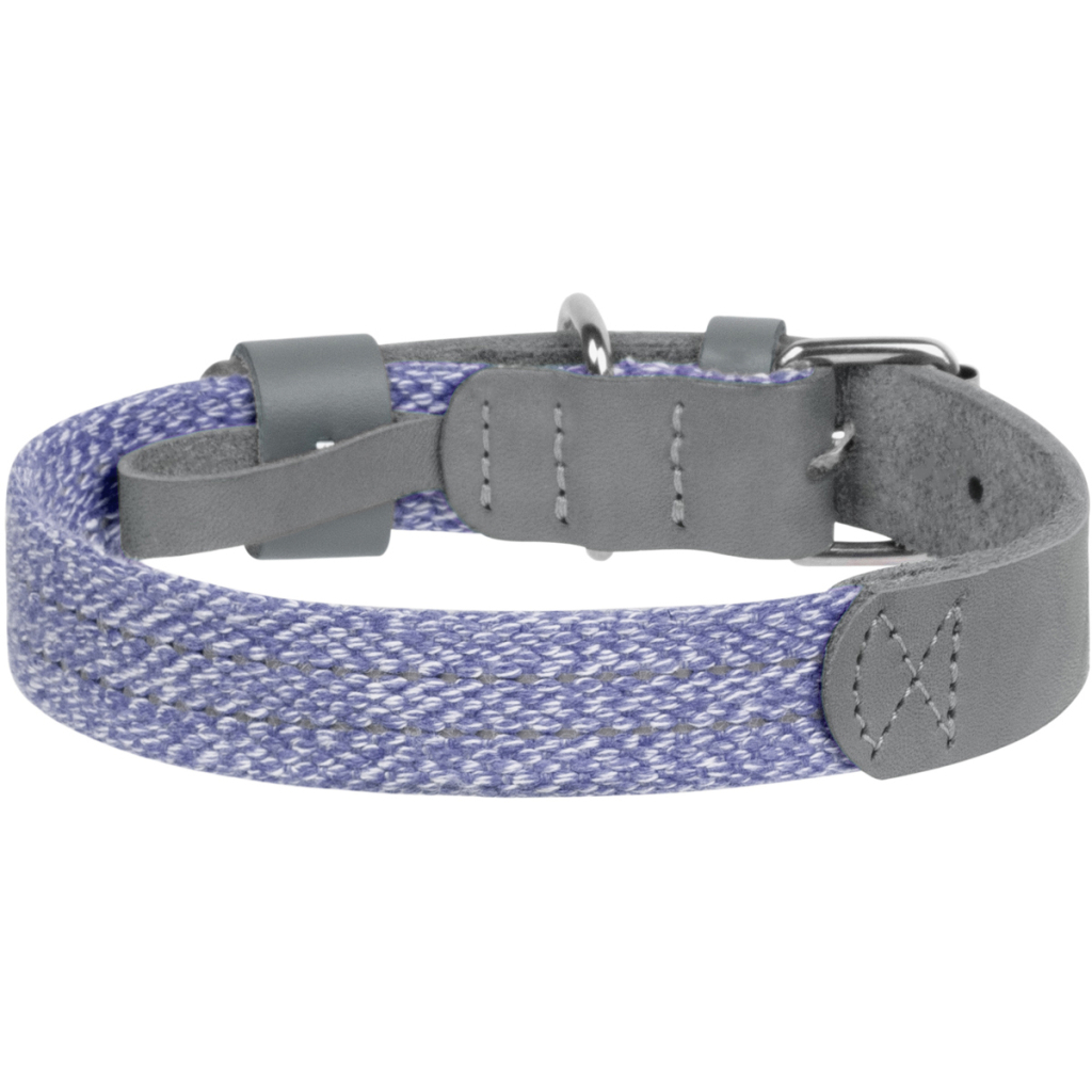 Нашийник для тварин WAUDOG Classic зі шкіри та відновленої бавовни M 20 мм х 30-39 см сірий (589211) - зображення 2