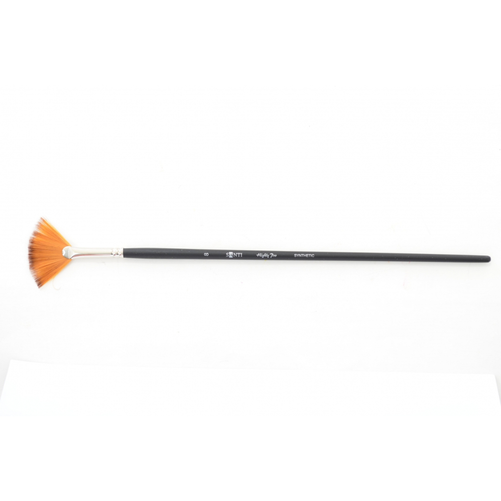 Пензлик для малювання Santi синтетика Highly Pro, довга ручка, віялова, №8 (310647) - зображення 1