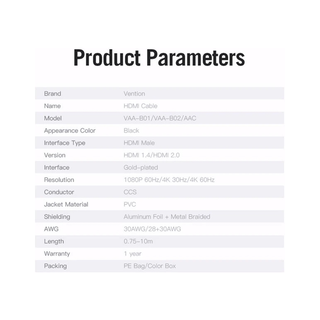 Кабель мультимедійний HDMI M to HDMI M 10.0m black VENTION (AACBL) - зображення 5