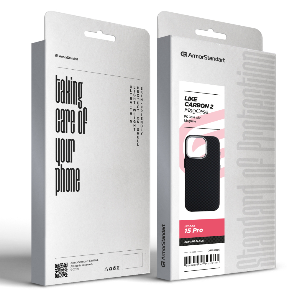 Чохол до мобільного телефона Armorstandart LikeCarbon2 MagCase Apple iPhone 15 Pro Kevlar Black (ARM88589) - зображення 8