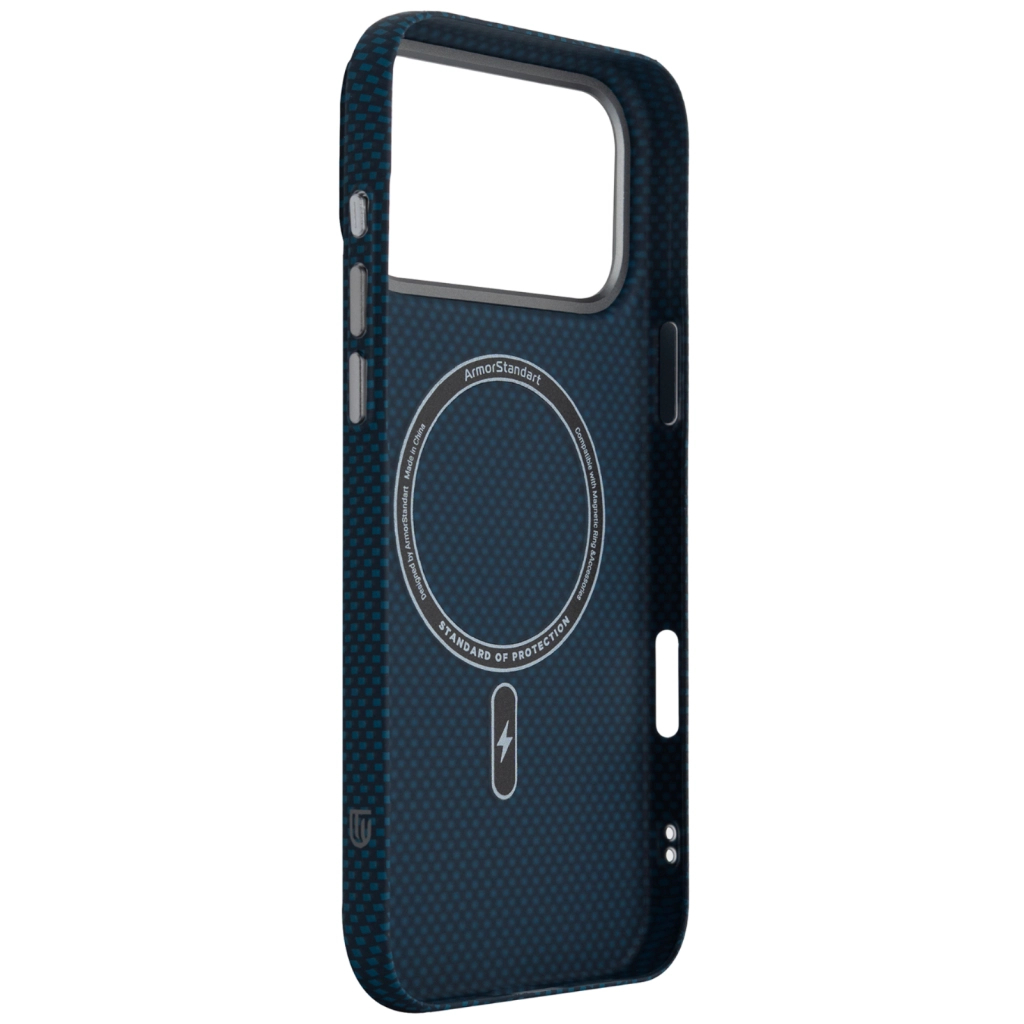 Чохол до мобільного телефона Armorstandart LikeCarbon2 MagCase Apple iPhone 17 Pro Max Kevlar Dark Blue (ARM88553) - зображення 4