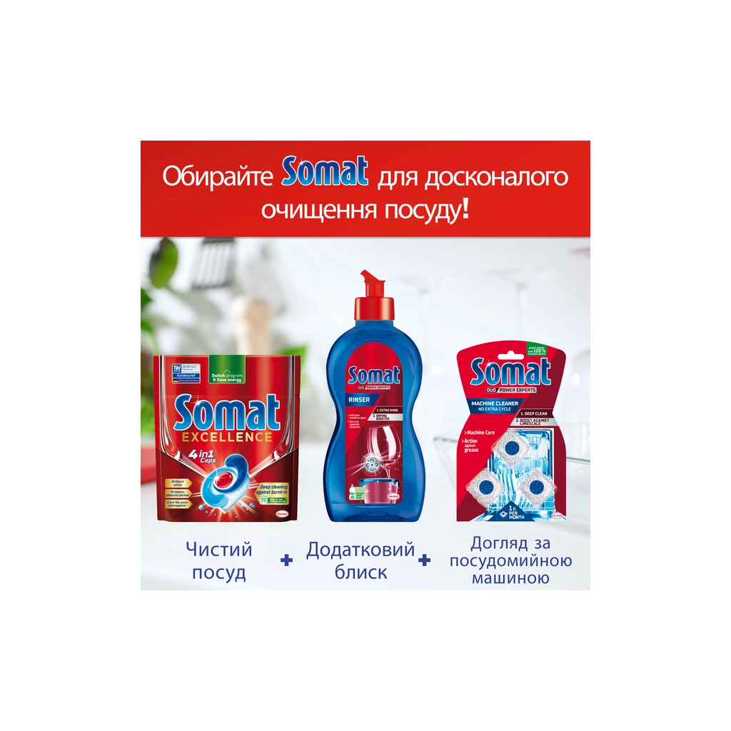 Таблетки для посудомийних машин Somat Excellence 60 шт. (9000101808087) - зображення 7