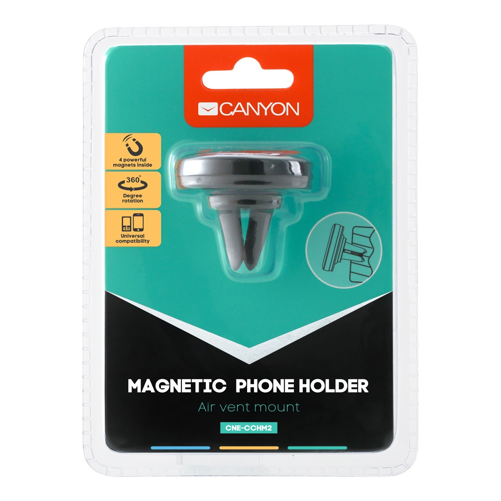Універсальний автотримач Canyon Car air vent magnetic phone holder (CNE-CCHM2) - зображення 5