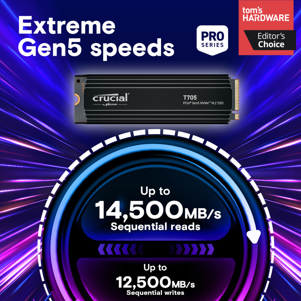 Накопичувач SSD M.2 2280 2TB T705 with Heatsink Micron (CT2000T705SSD5) - зображення 3