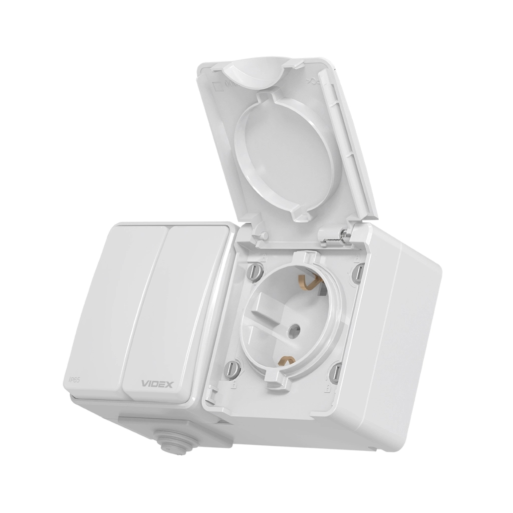 Вимикач Videx BINERA IP65 зовнішня 1ая із заземленням (BINERA IP65 наружная 1ая с заземлением) - изображение 1