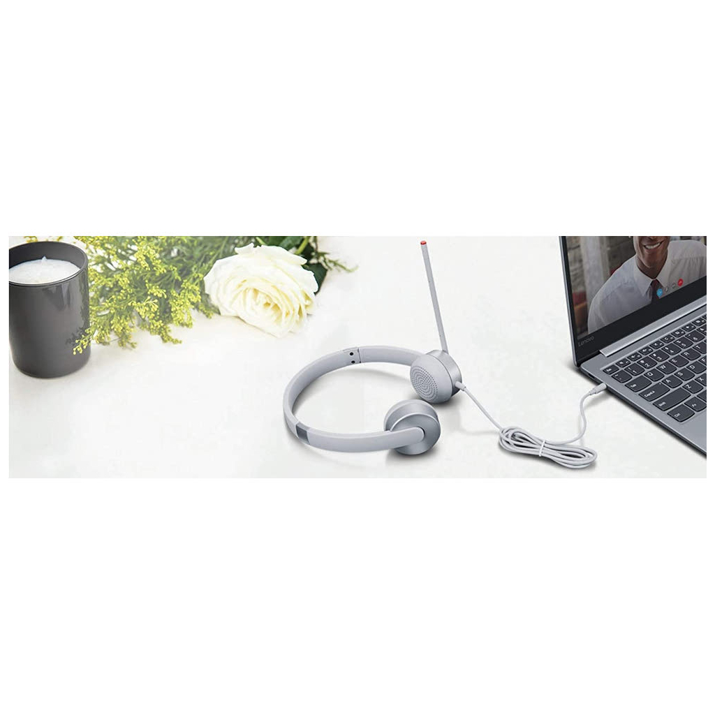 Навушники Lenovo 100 Stereo Headset Grey (GXD1B60597) - зображення 5