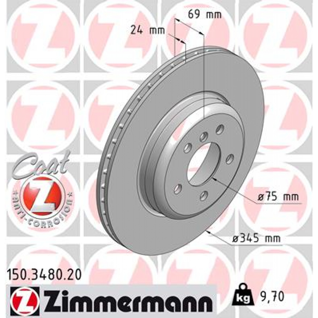 Гальмівний диск ZIMMERMANN 150.3480.20 - зображення 1